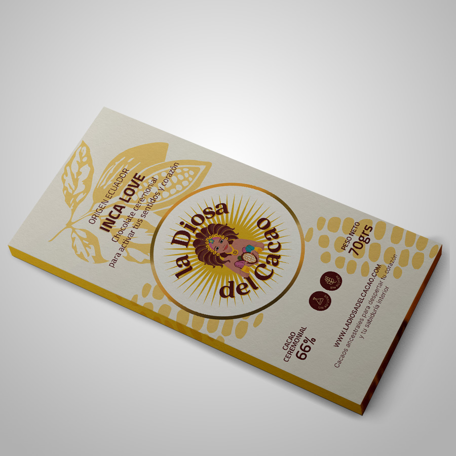 tableta INCA LOVE chocolate Bean to Bar con cacao ceremonial